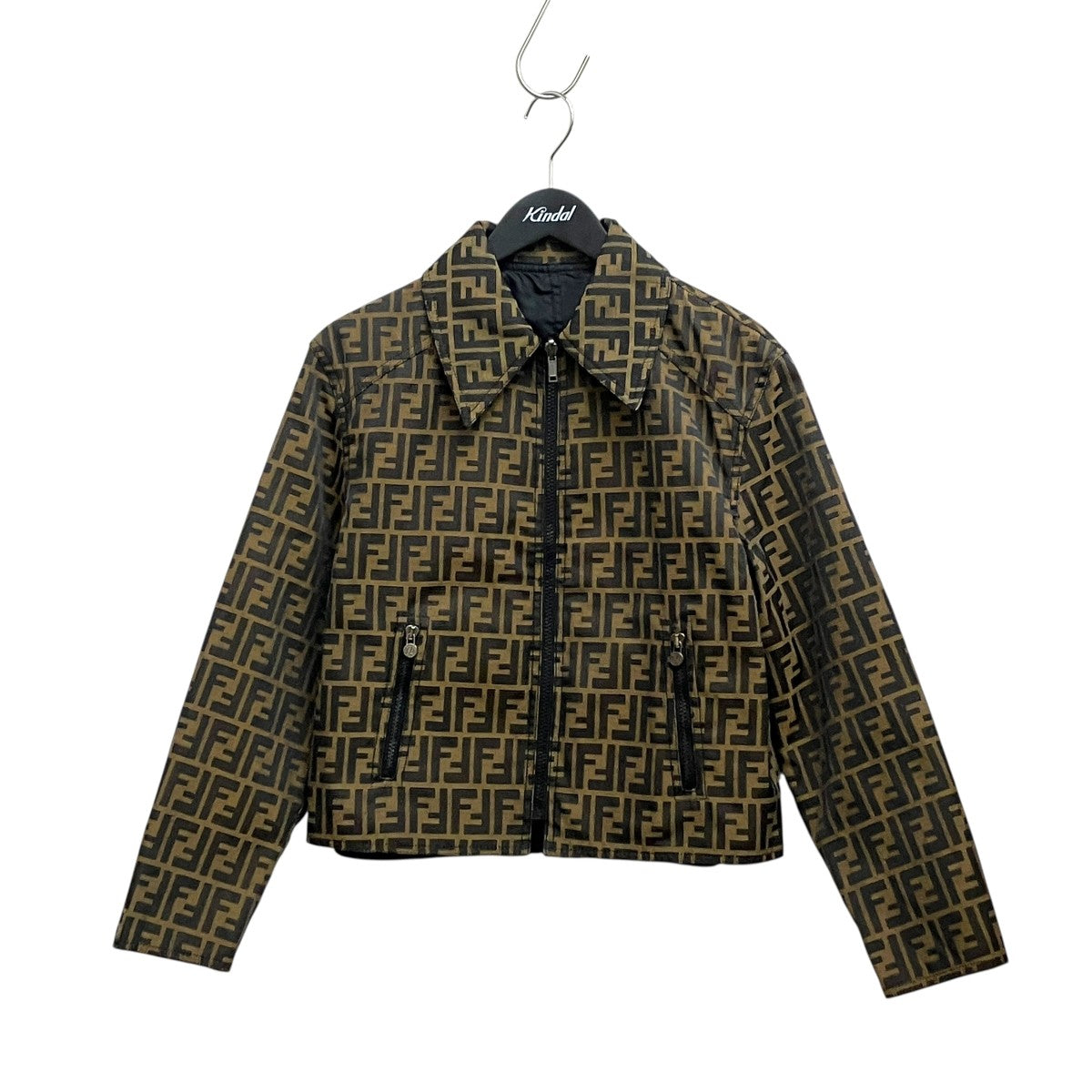 FENDI(フェンディ) ズッカ柄リバーシブルジャケット ブラウン サイズ