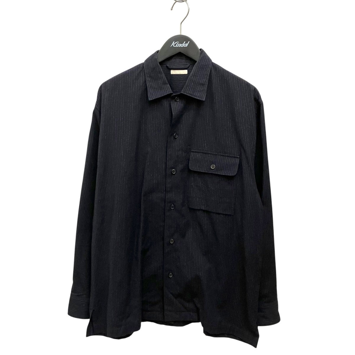 ULTERIOR 25SSSILK WOOL STRIPED OX O C SHIRT長袖シャツULSH56-KA188-A 古着・中古-1枚目のアイテム画像
