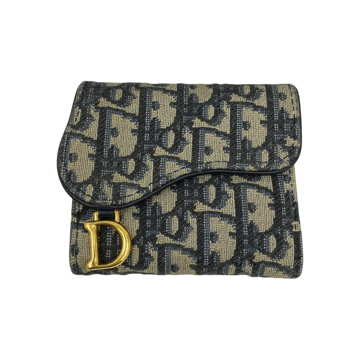 Christian Dior オブリーク ジャガードサドルロータス ウォレット三つ折り財布41-MA0252 古着・中古-1枚目のアイテム画像