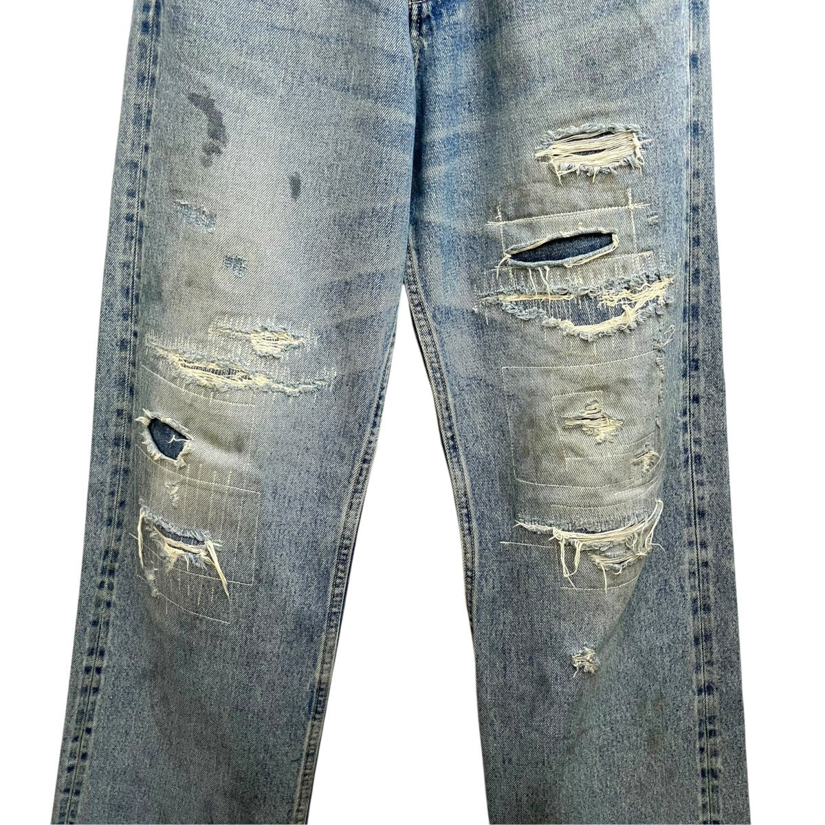 22AW”Straight” Hard damage ＆ Repair Vintage Denim Pantsデニムパンツ22AW D-5