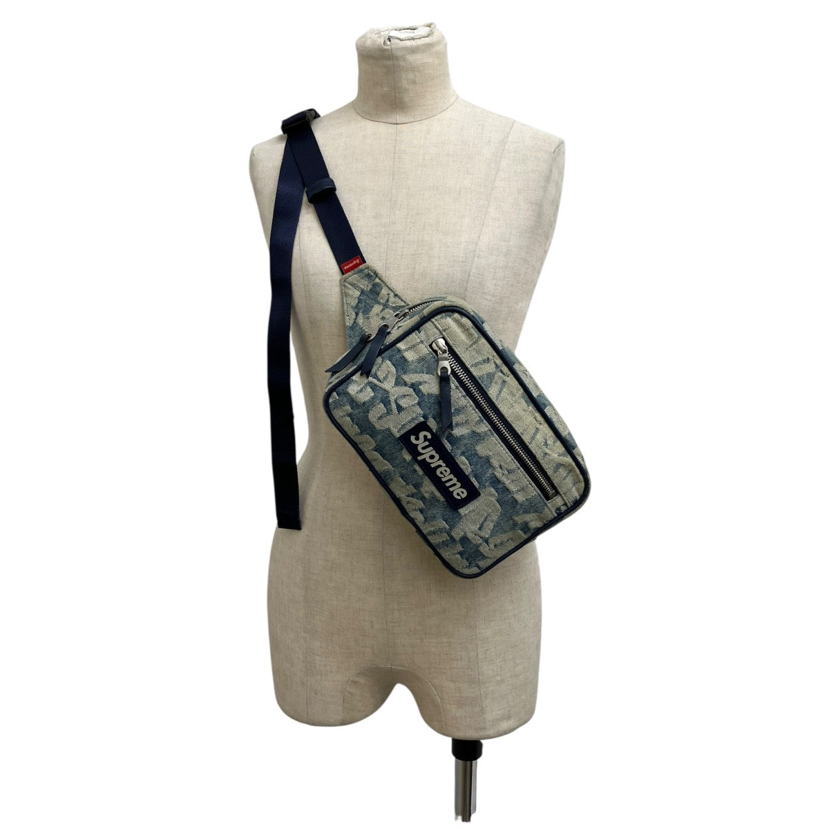 Fat Tip Jacquard Denim Waist Bag