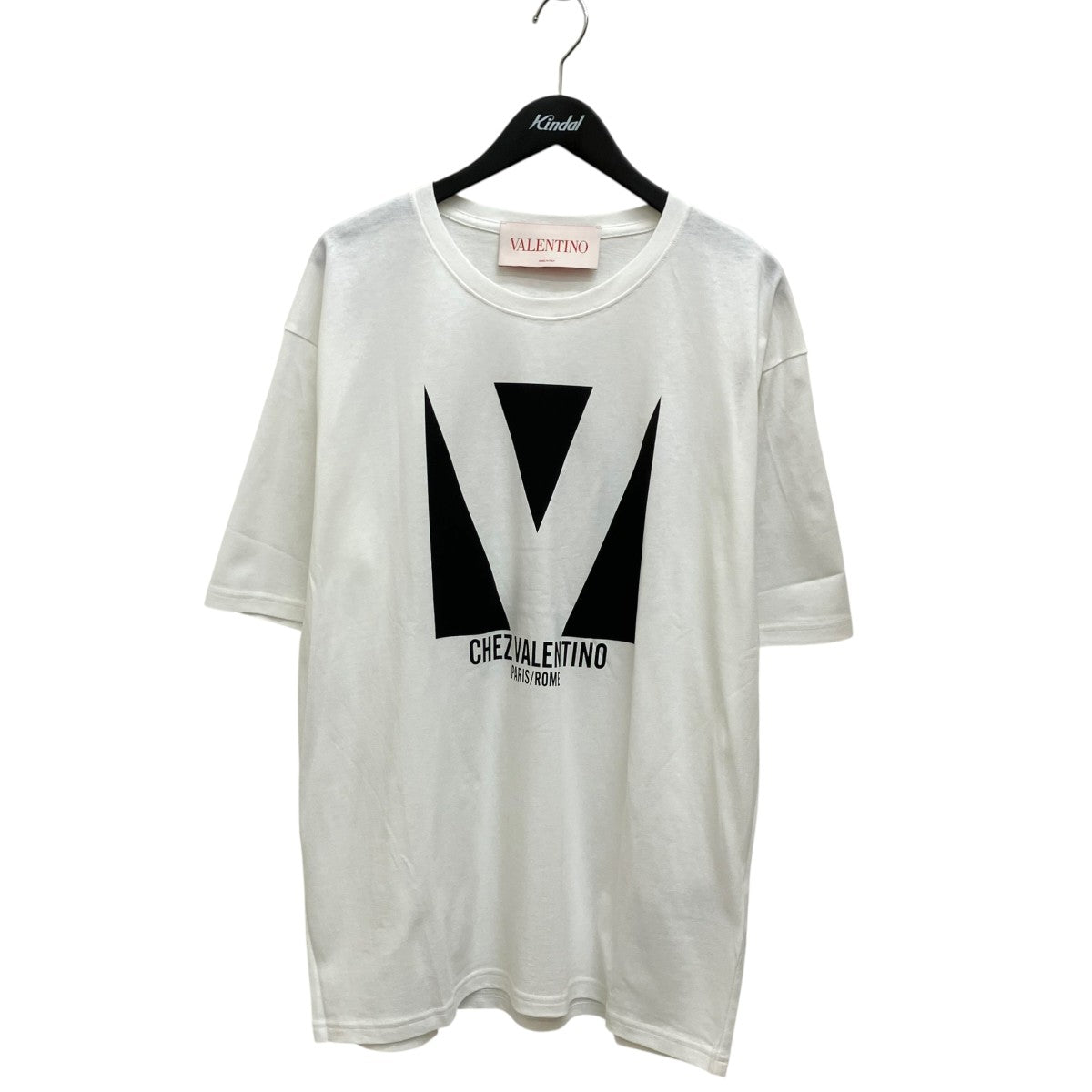 VALENTINO COTTON T-SHIRT WITH CHEZ VALENTINO PRINT半袖Tシャツ6V3MG16PAQ9 古着・中古-1枚目のアイテム画像