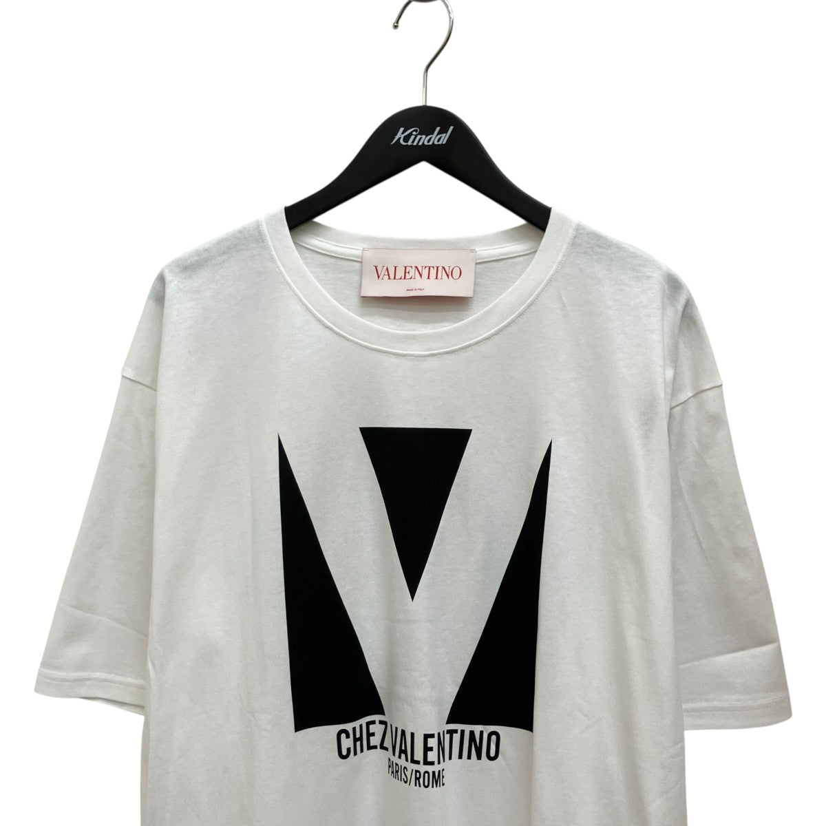 VALENTINO COTTON T-SHIRT WITH CHEZ VALENTINO PRINT半袖Tシャツ6V3MG16PAQ9 古着・中古-3枚目のアイテム画像