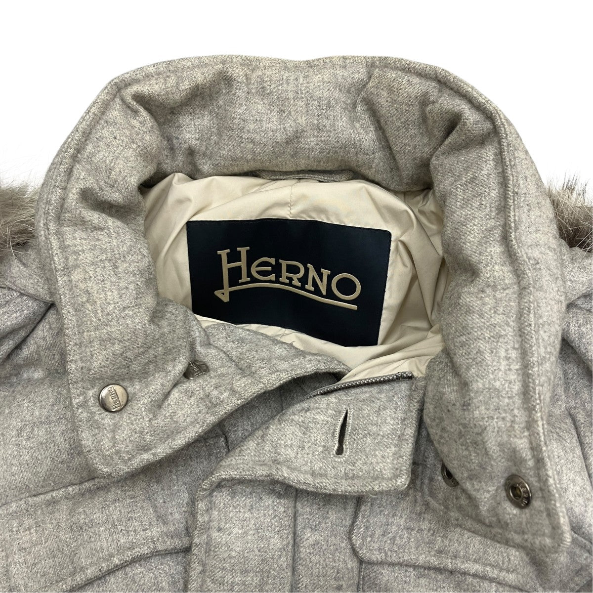 HERNO カシミヤシルクフーデッドダウンコート PI0112U38087 古着・中古-6枚目のアイテム画像