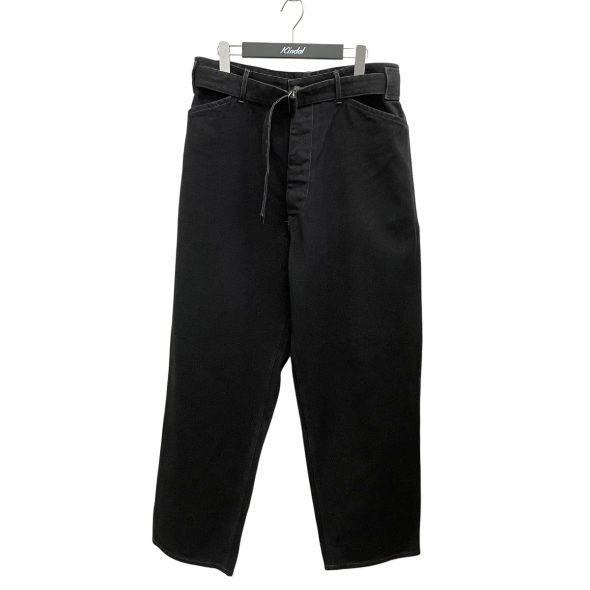 26SS ブラックデニム ベルテッドパンツ D01-03001
