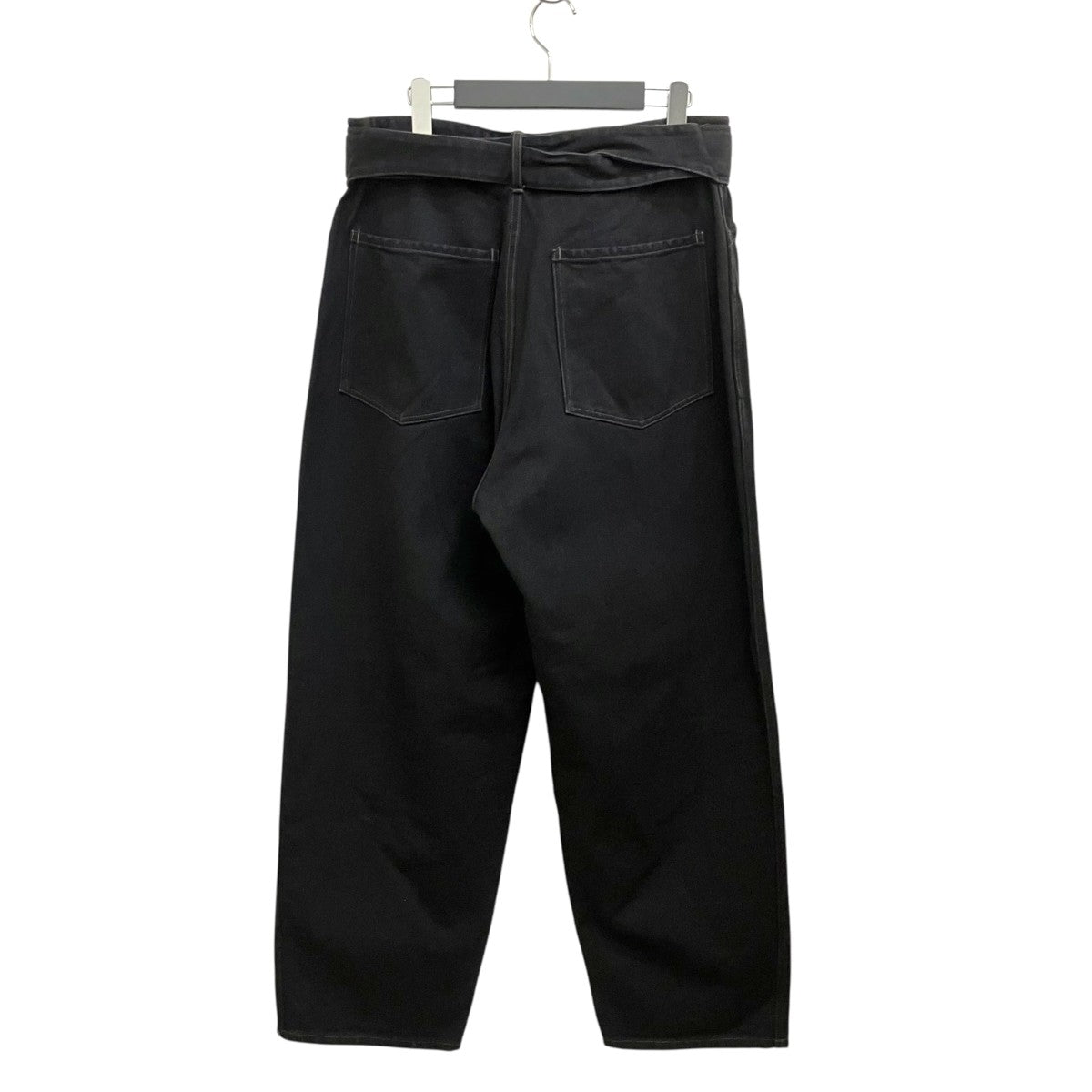26SS ブラックデニム ベルテッドパンツ D01-03001