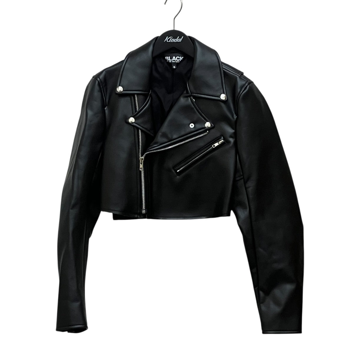 BLACK COMME des GARCONS シンセティックレザー スタッズ ジャケット1P-J003-052 古着・中古-1枚目のアイテム画像