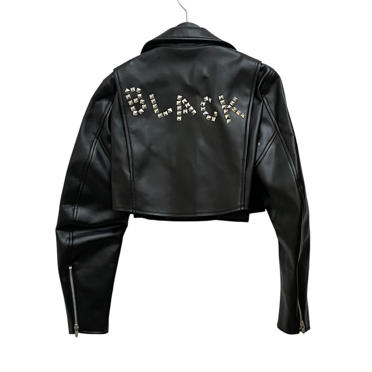 BLACK COMME des GARCONS シンセティックレザー スタッズ ジャケット1P-J003-052 古着・中古-2枚目のアイテム画像