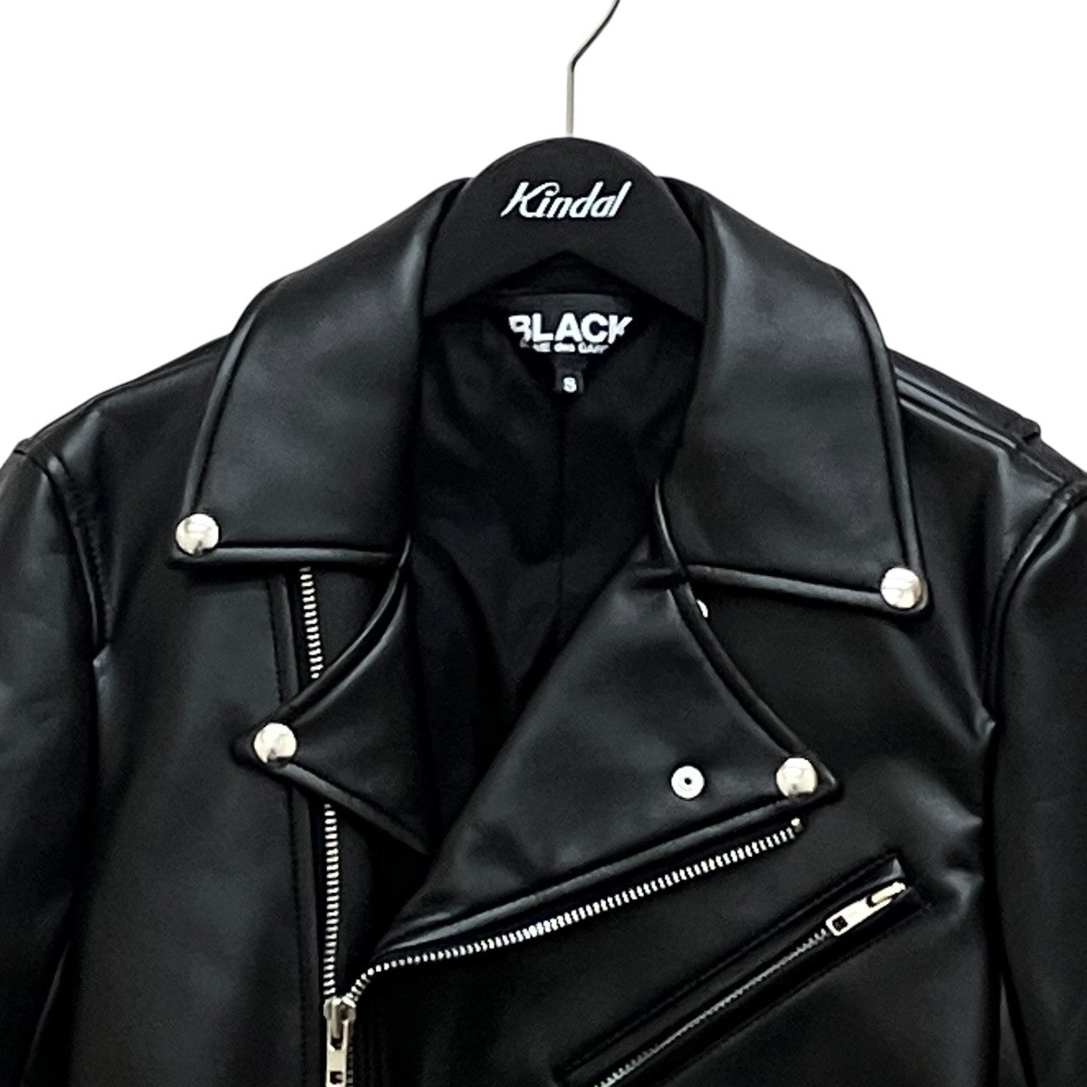 BLACK COMME des GARCONS シンセティックレザー スタッズ ジャケット1P-J003-052 古着・中古-3枚目のアイテム画像