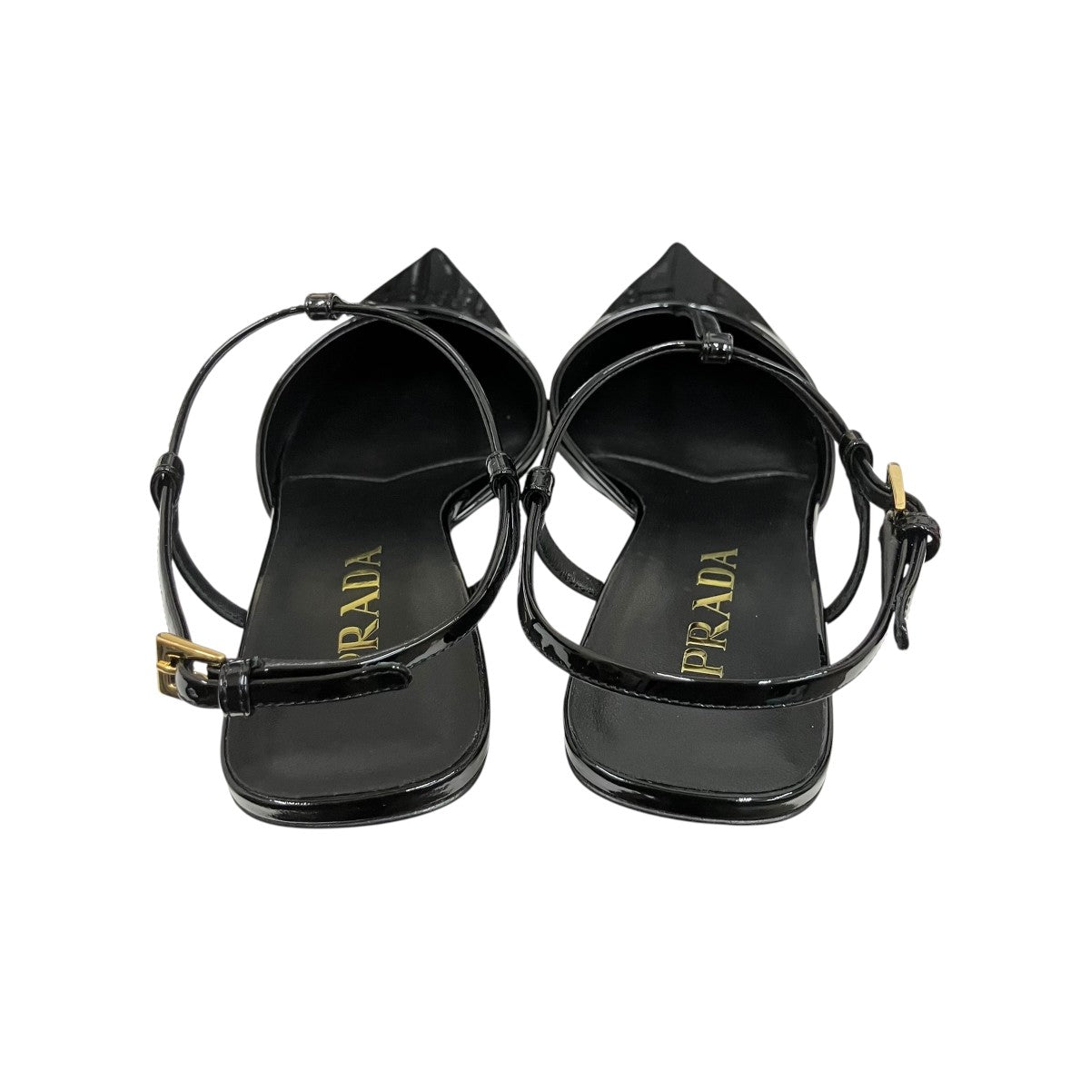 PRADA(プラダ) パテントレザー スリングバックパンプス 1I535N 1I535N