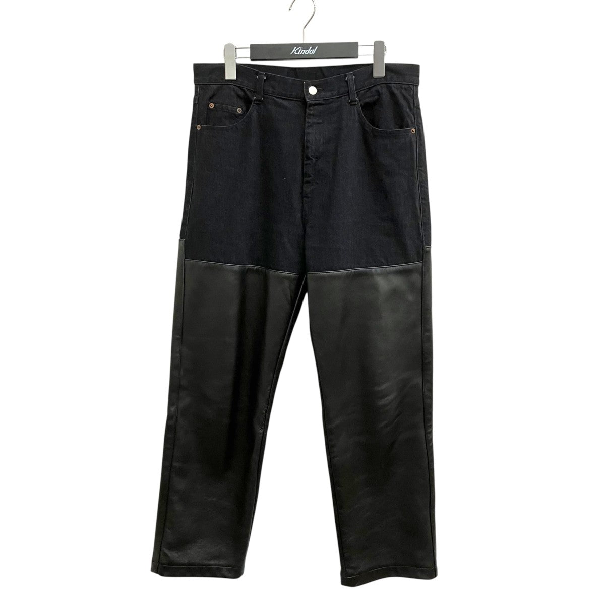 Leather Combination Denim JeansデニムレザーパンツST.362