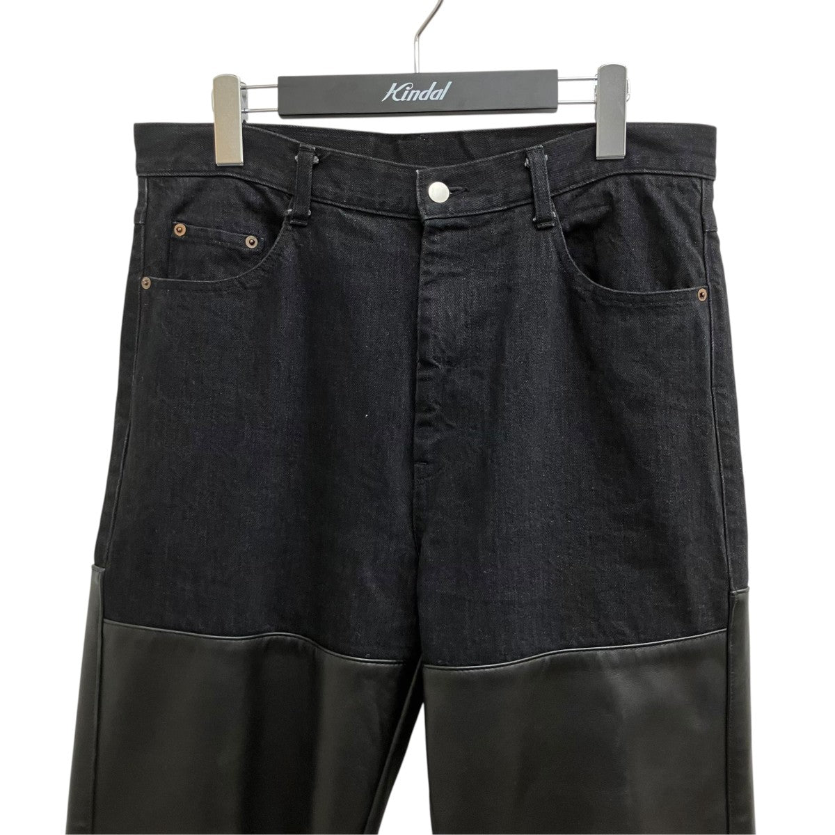 Leather Combination Denim JeansデニムレザーパンツST.362
