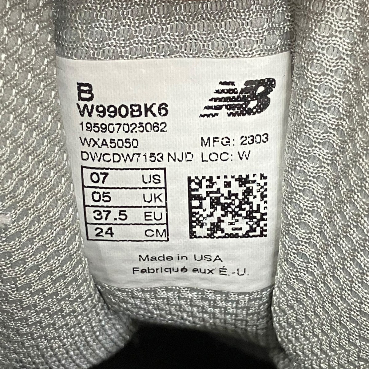 Made in USA 990v6スニーカーW990BK6
