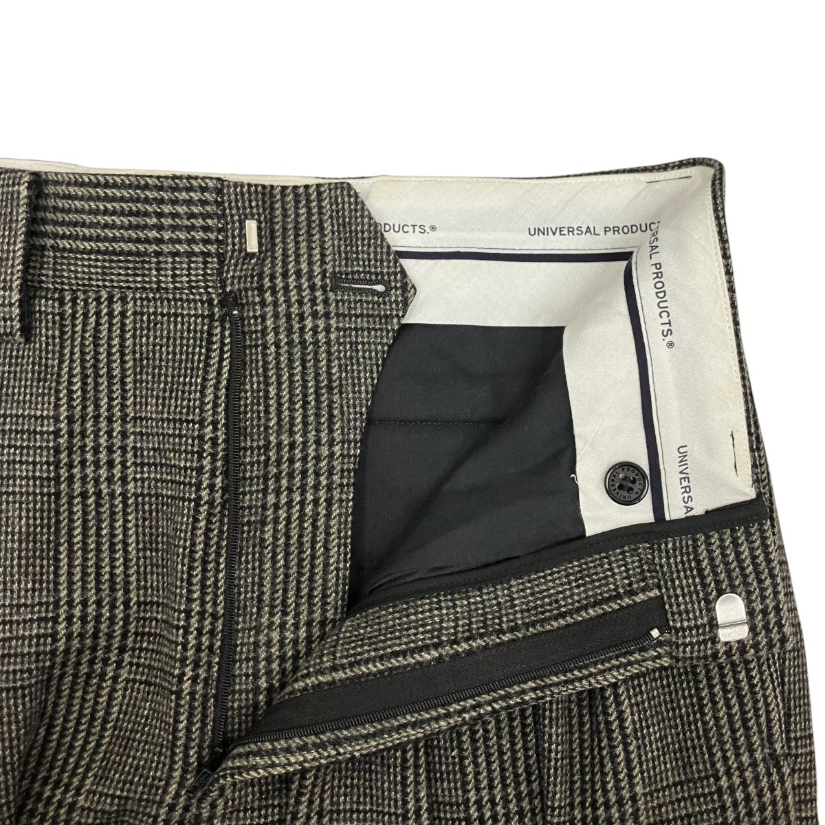 UNIVERSAL PRODUCTS． Tweed Check Wide Trousersスラックス243-60507 古着・中古-6枚目のアイテム画像
