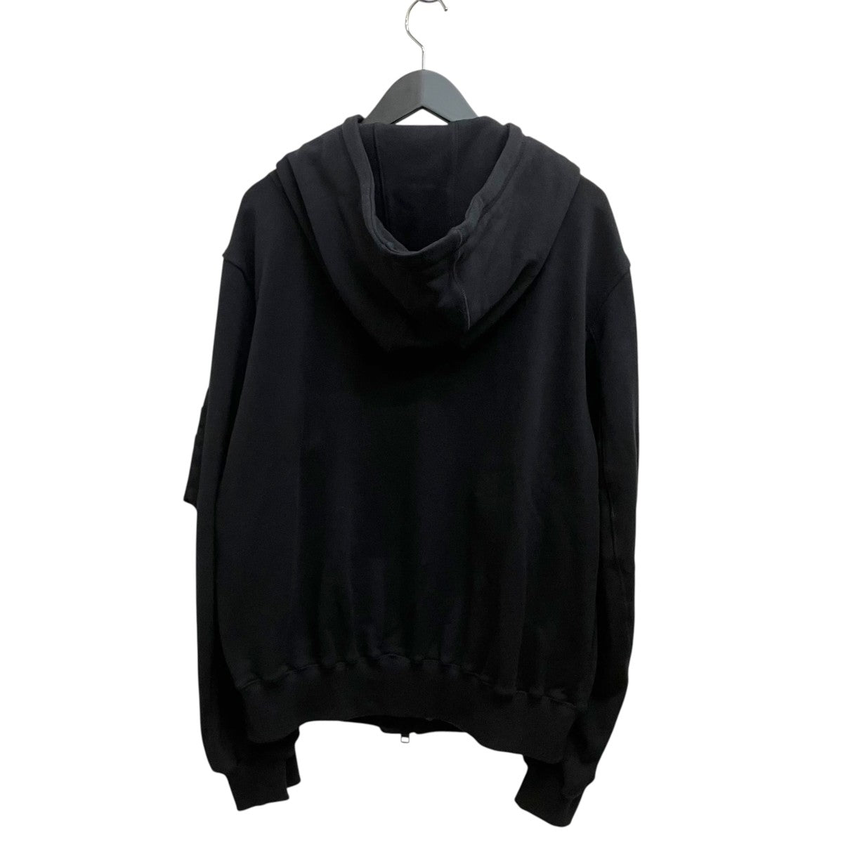 TWILL TERRY MIX ZIP-UP HOODIE WITH UTILITY SLEEVE POCKETパーカーUM-T15-800