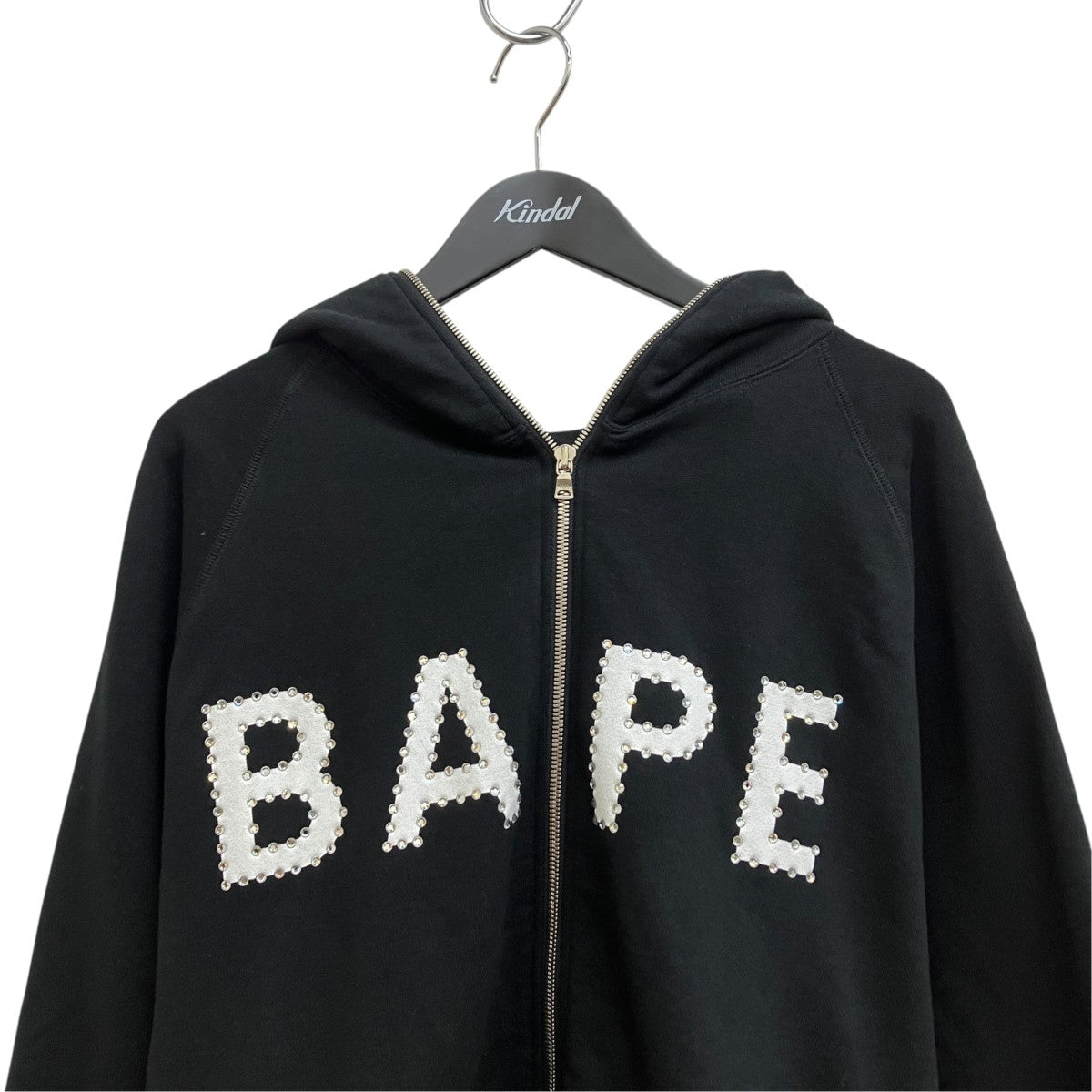 A BATHING APE BAPEロゴ ラインストーンジップパーカー 古着・中古-3枚目のアイテム画像