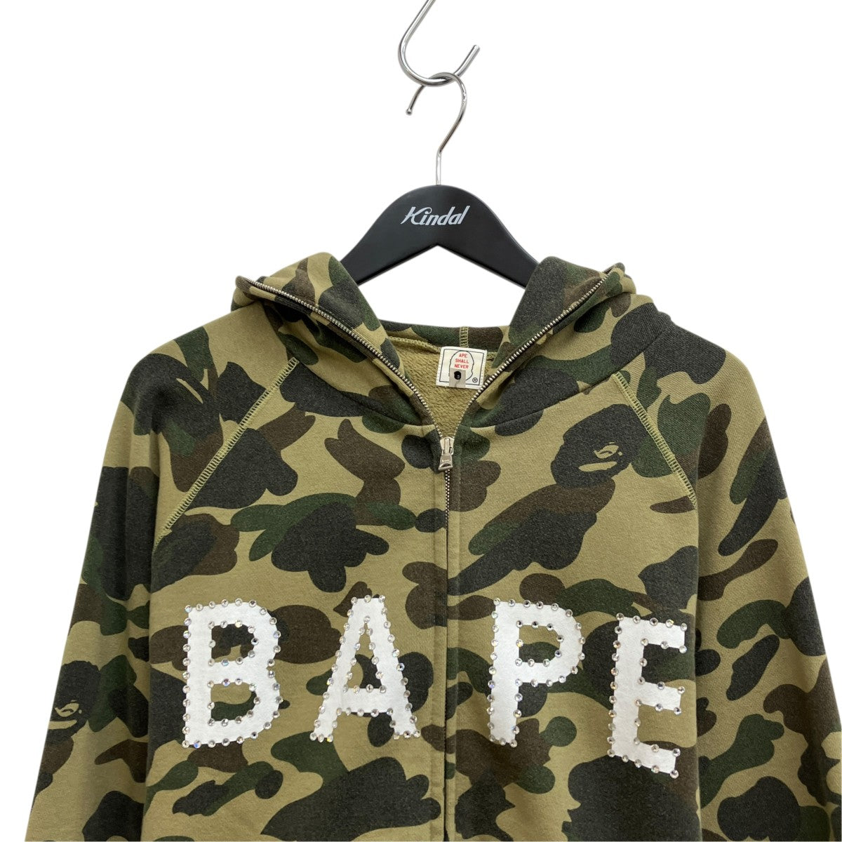 BAPEロゴ ラインストーンジップパーカー