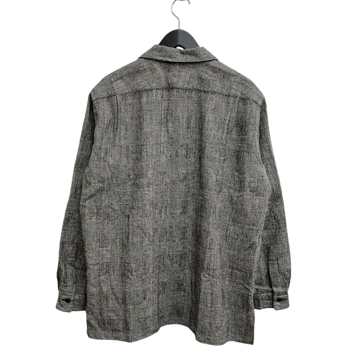 Glen plaid Classic open collar shirt長袖シャツAOV-G2-ai-8