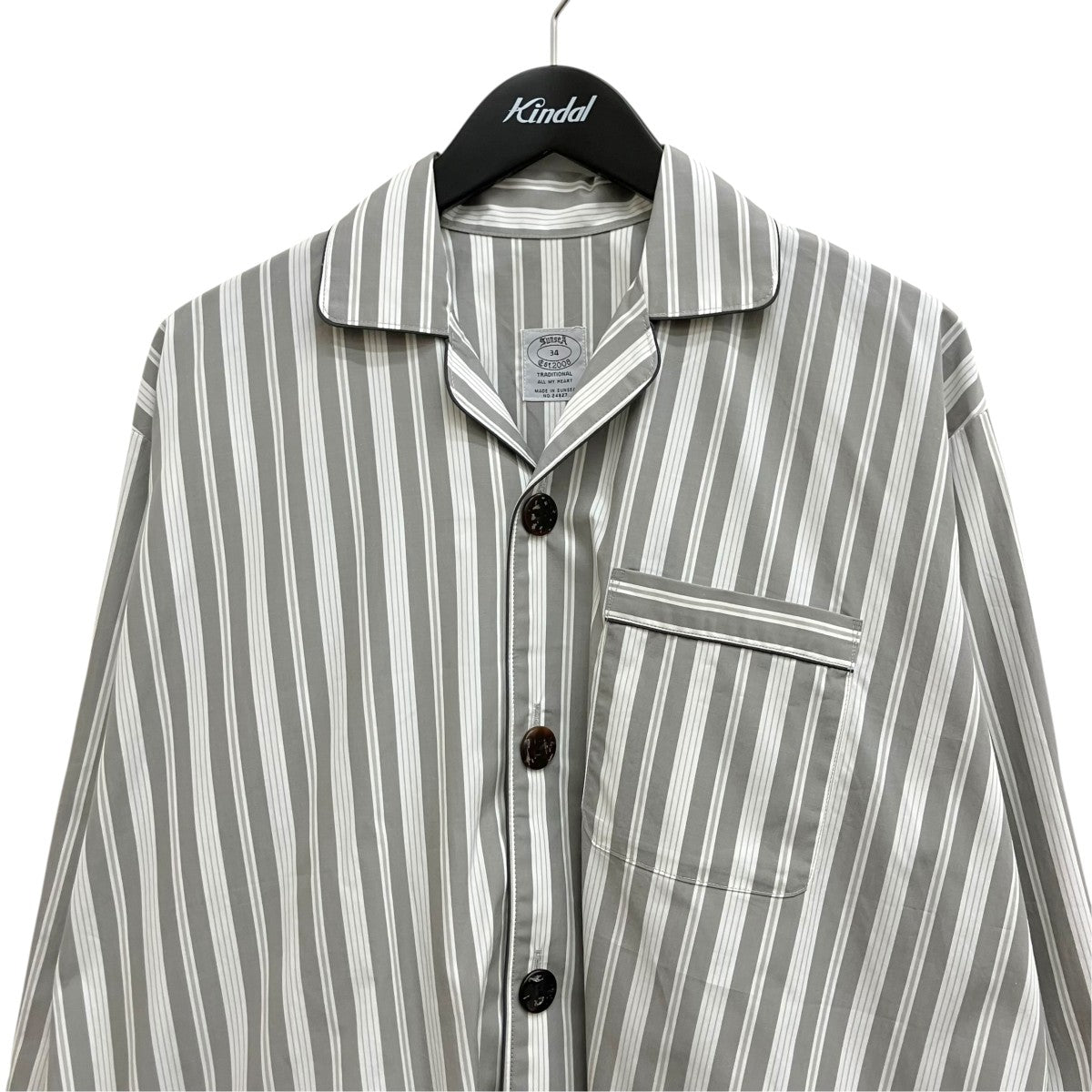 PAJAMA STRIPE BIG SHIRTストライプシャツSUNSEA3111