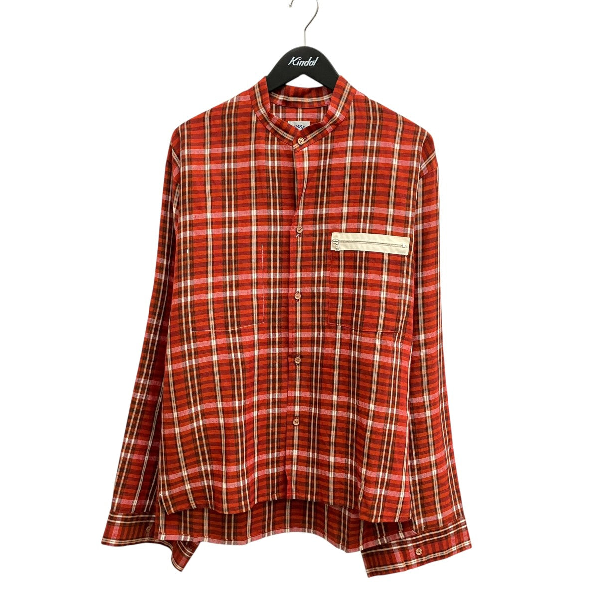 SAFILIN FRENCH LINEN BOMBER SHIRTチェックシャツSUNSEA3113