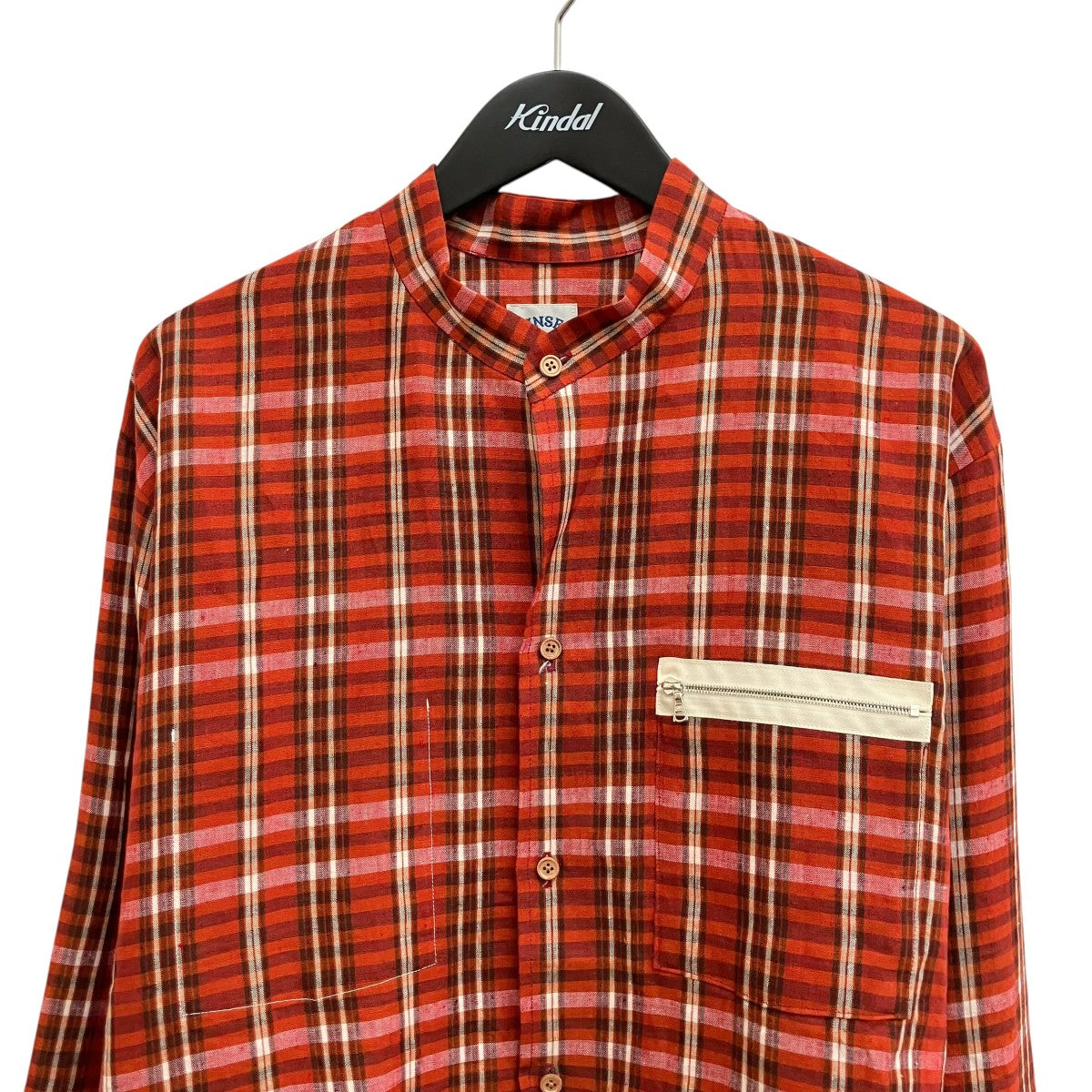 SAFILIN FRENCH LINEN BOMBER SHIRTチェックシャツSUNSEA3113