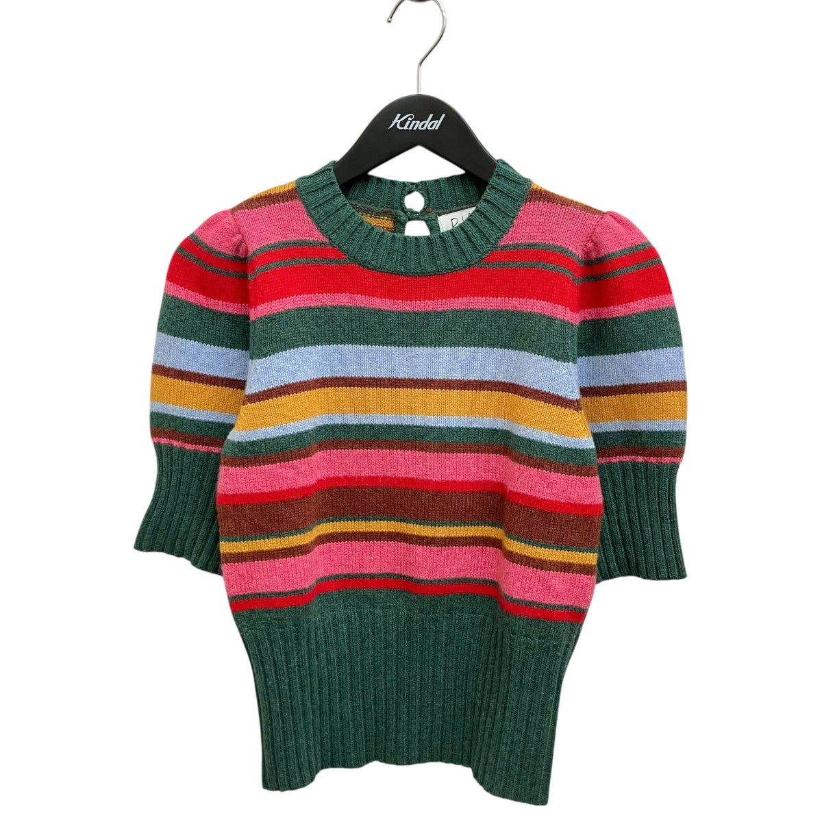 Wool Blend Stripe Junmper半袖ニット2810800261