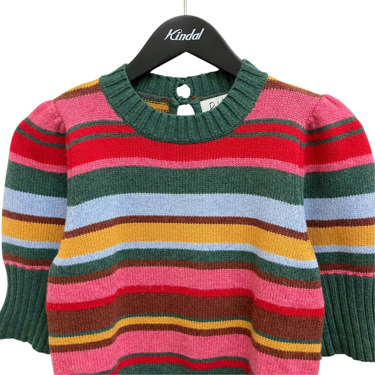 Wool Blend Stripe Junmper半袖ニット2810800261