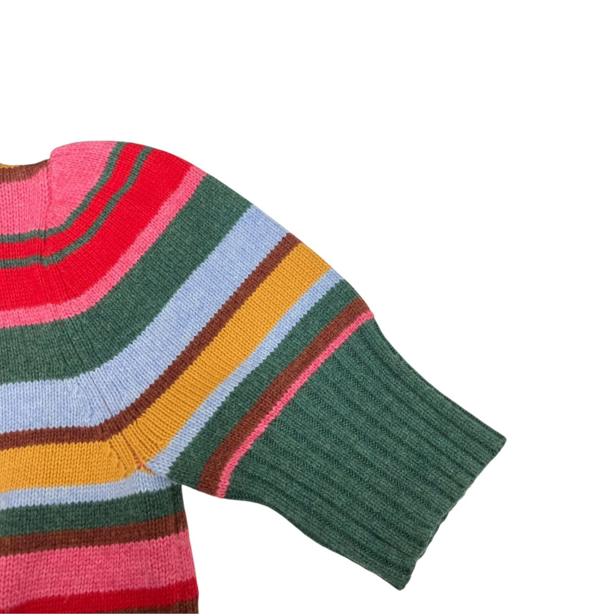 Wool Blend Stripe Junmper半袖ニット2810800261