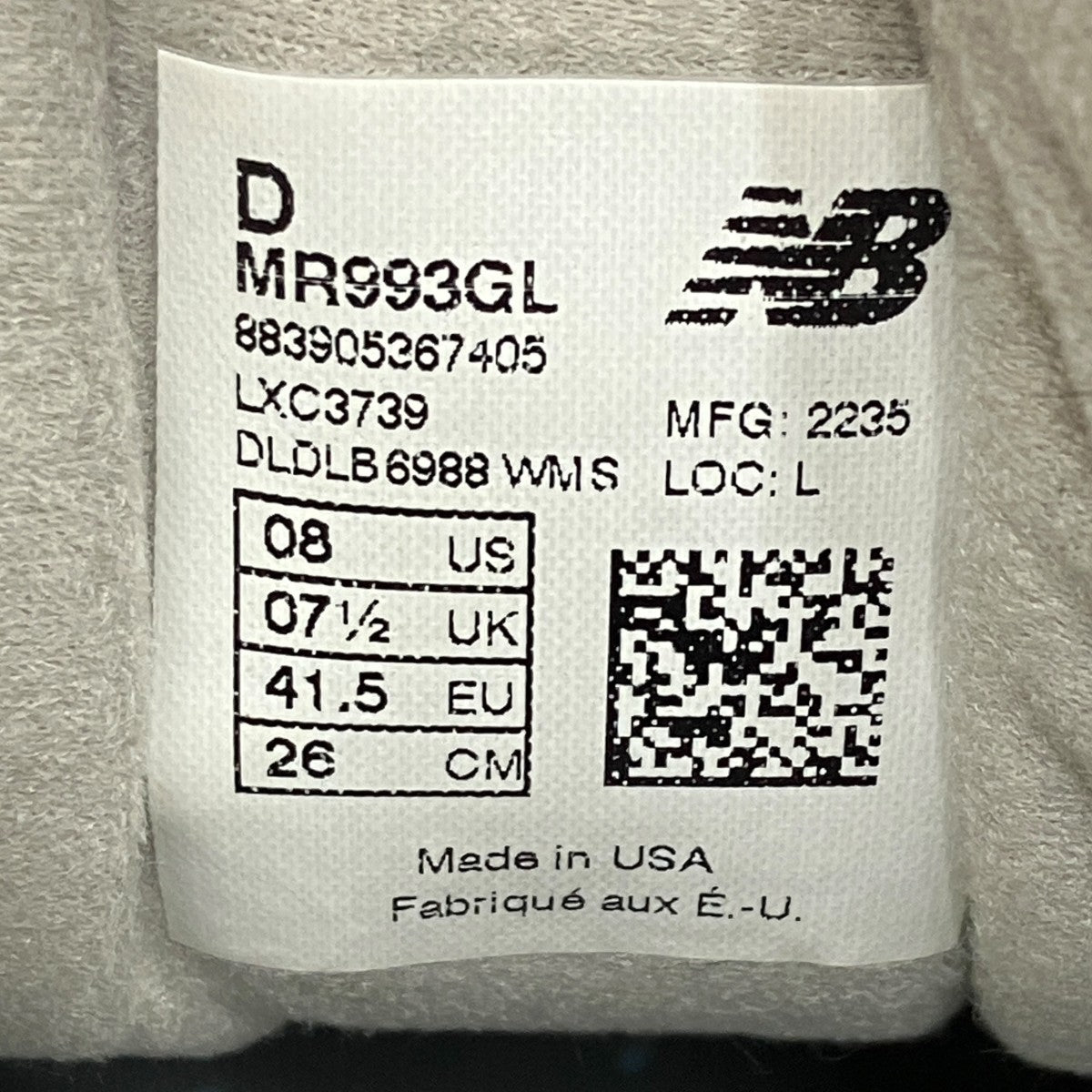 Made in USA 993スニーカーMR993GL