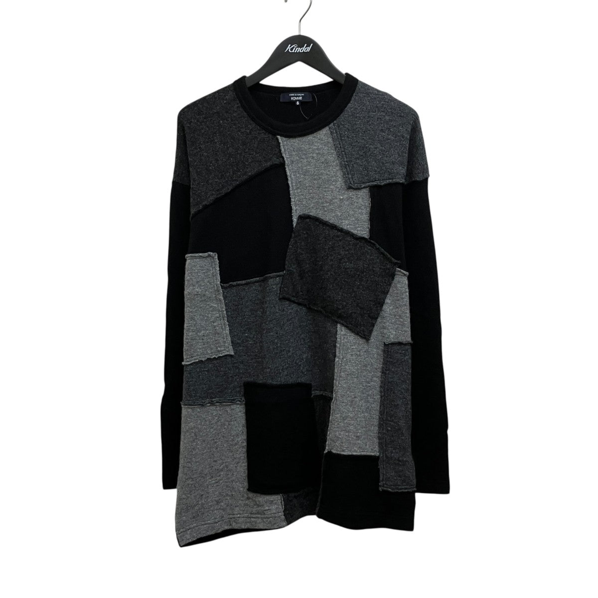 COMME des GARCONS HOMME 25AW ウールナイロン天竺パッチワークニット AD2025／ HP-T018 古着・中古-1枚目のアイテム画像