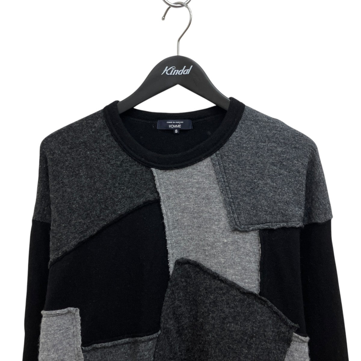 COMME des GARCONS HOMME 25AW ウールナイロン天竺パッチワークニット AD2025／ HP-T018 古着・中古-3枚目のアイテム画像