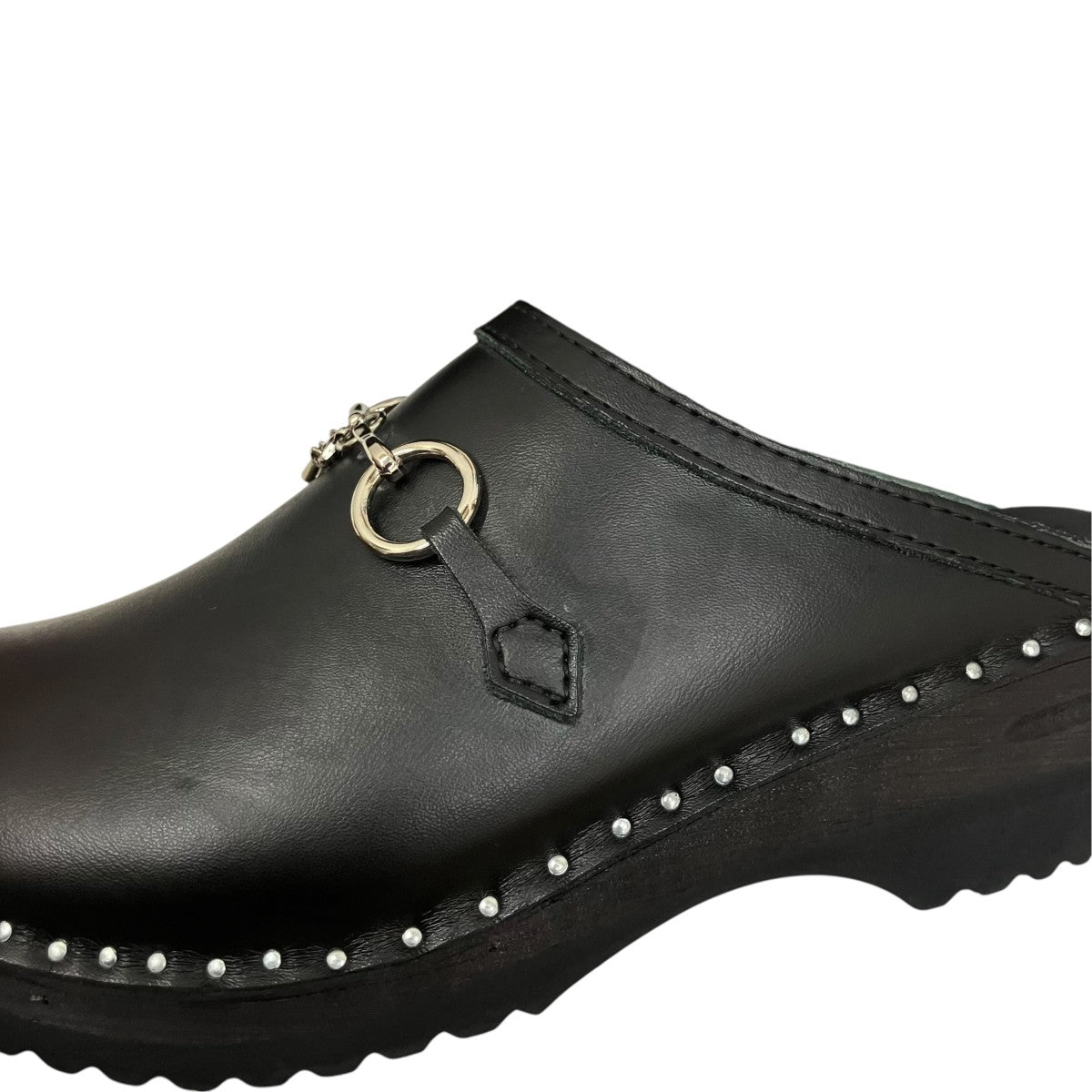 Needles×TROENTORP Swedish Clog Tassel Bitレザーシューズ ブラック