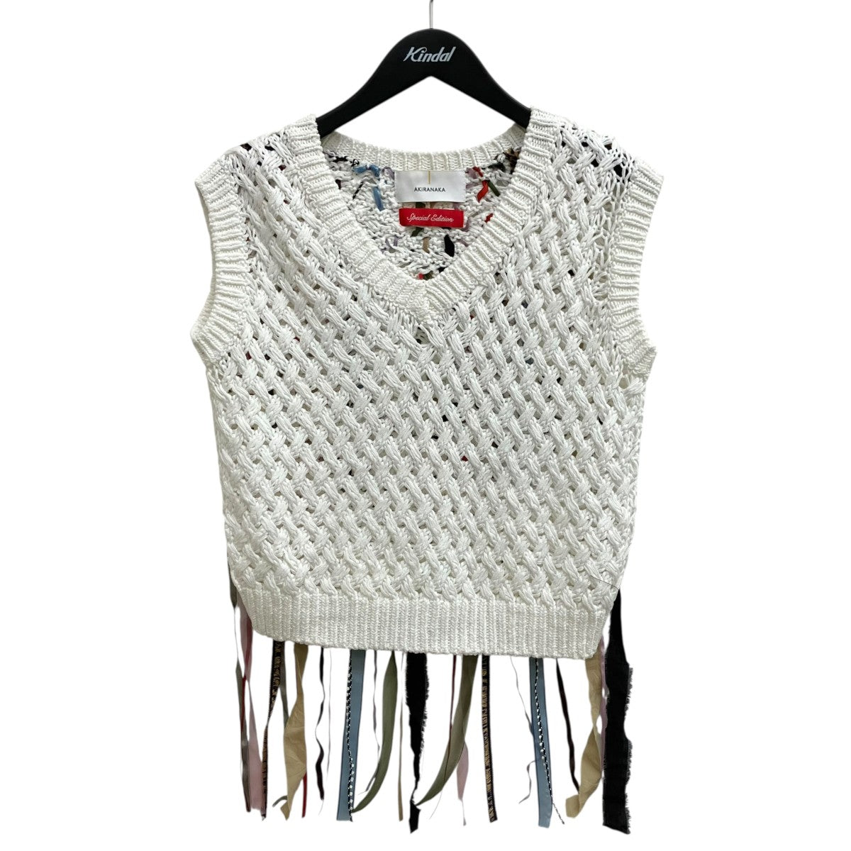 Lucia tape fringe knit pullover WHニットベストAR2510-WH