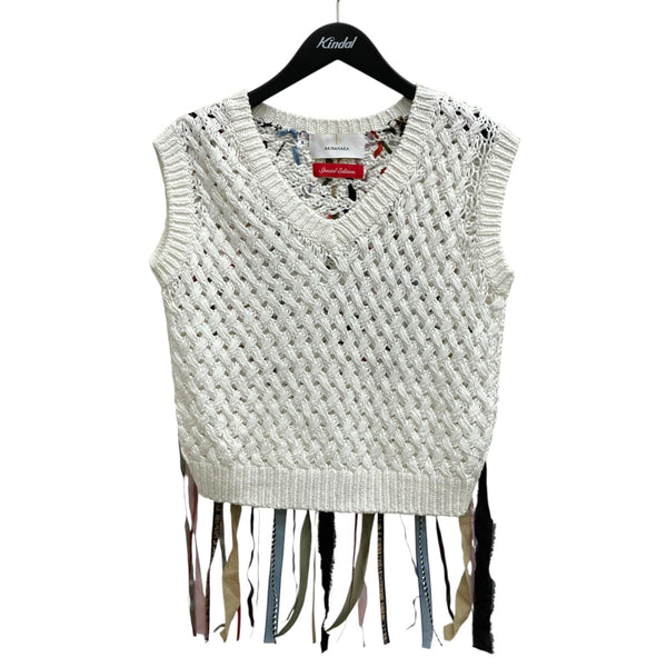 AKIRA NAKA(アキラナカ) Lucia tape fringe knit pullover WHニット