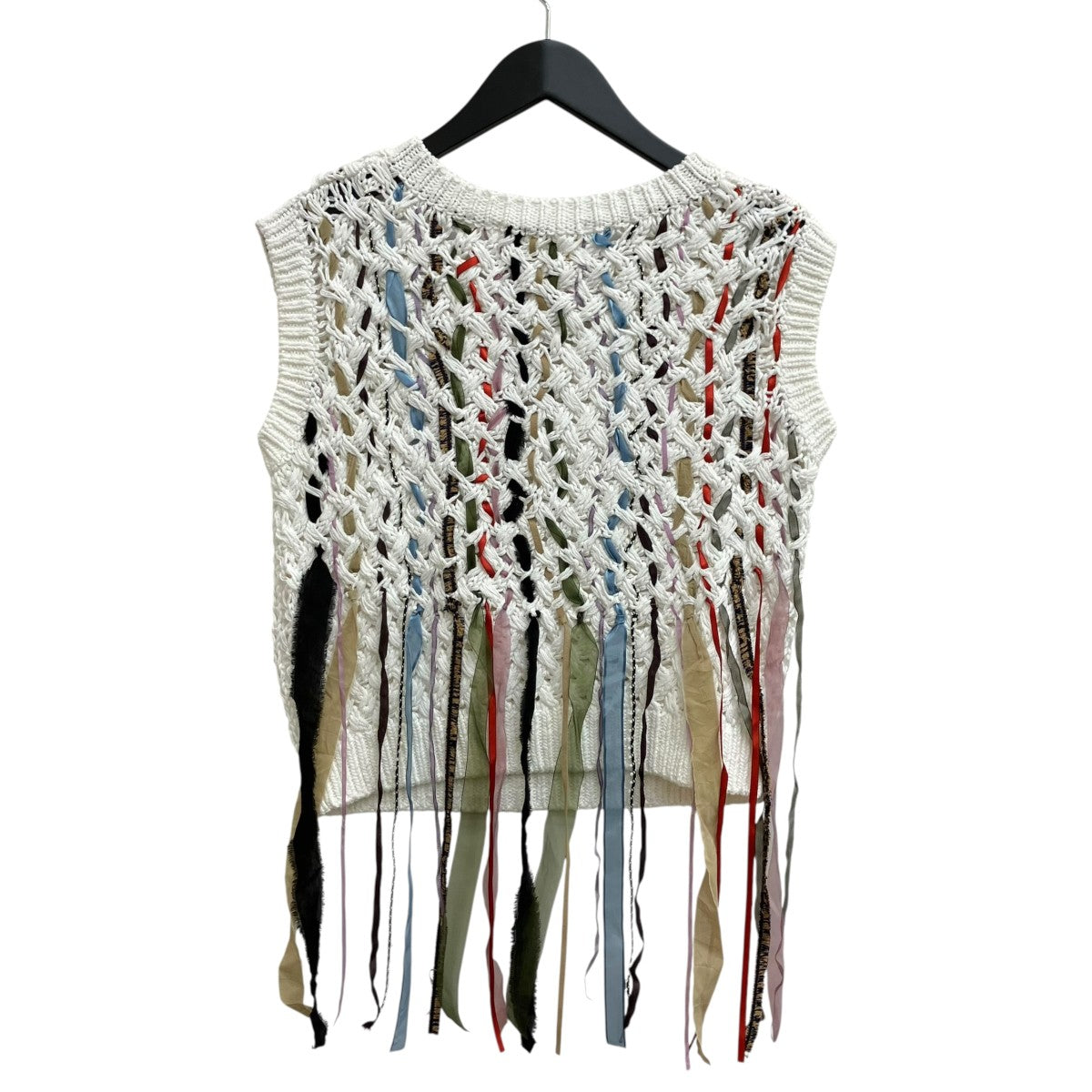 Lucia tape fringe knit pullover WHニットベストAR2510-WH
