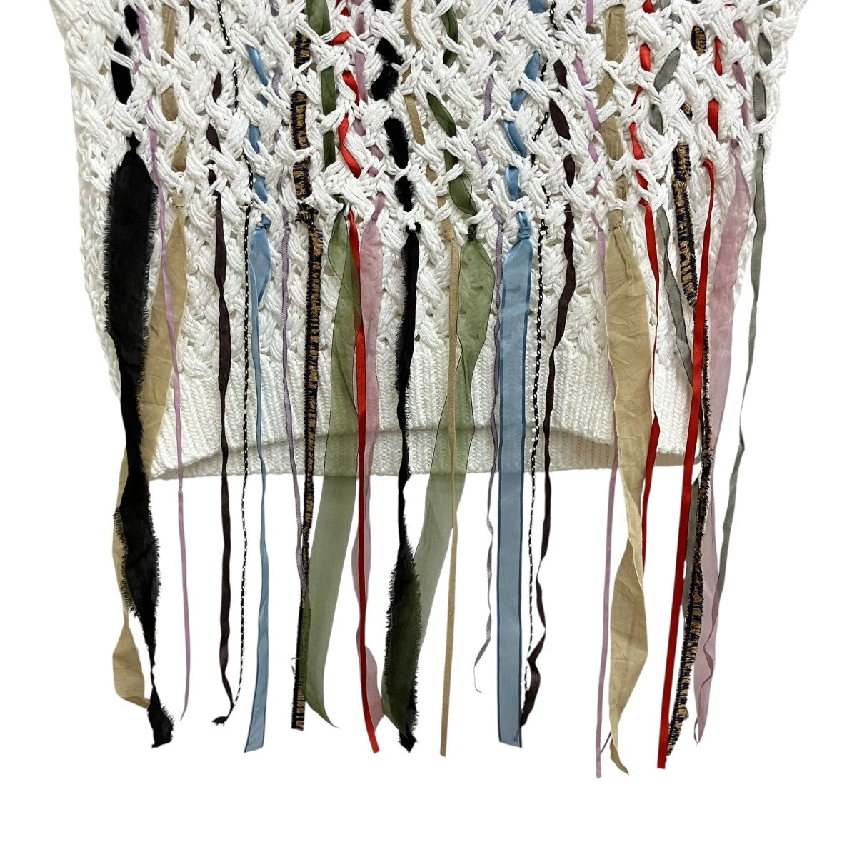 Lucia tape fringe knit pullover WHニットベストAR2510-WH