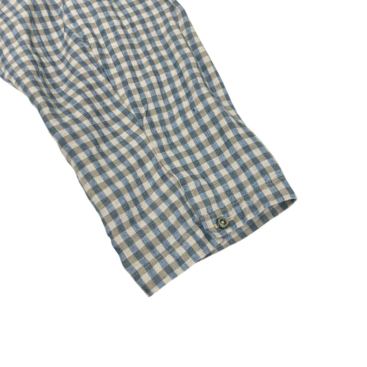 25SS リネンギンガムノーカラーブラウス 01251-1042