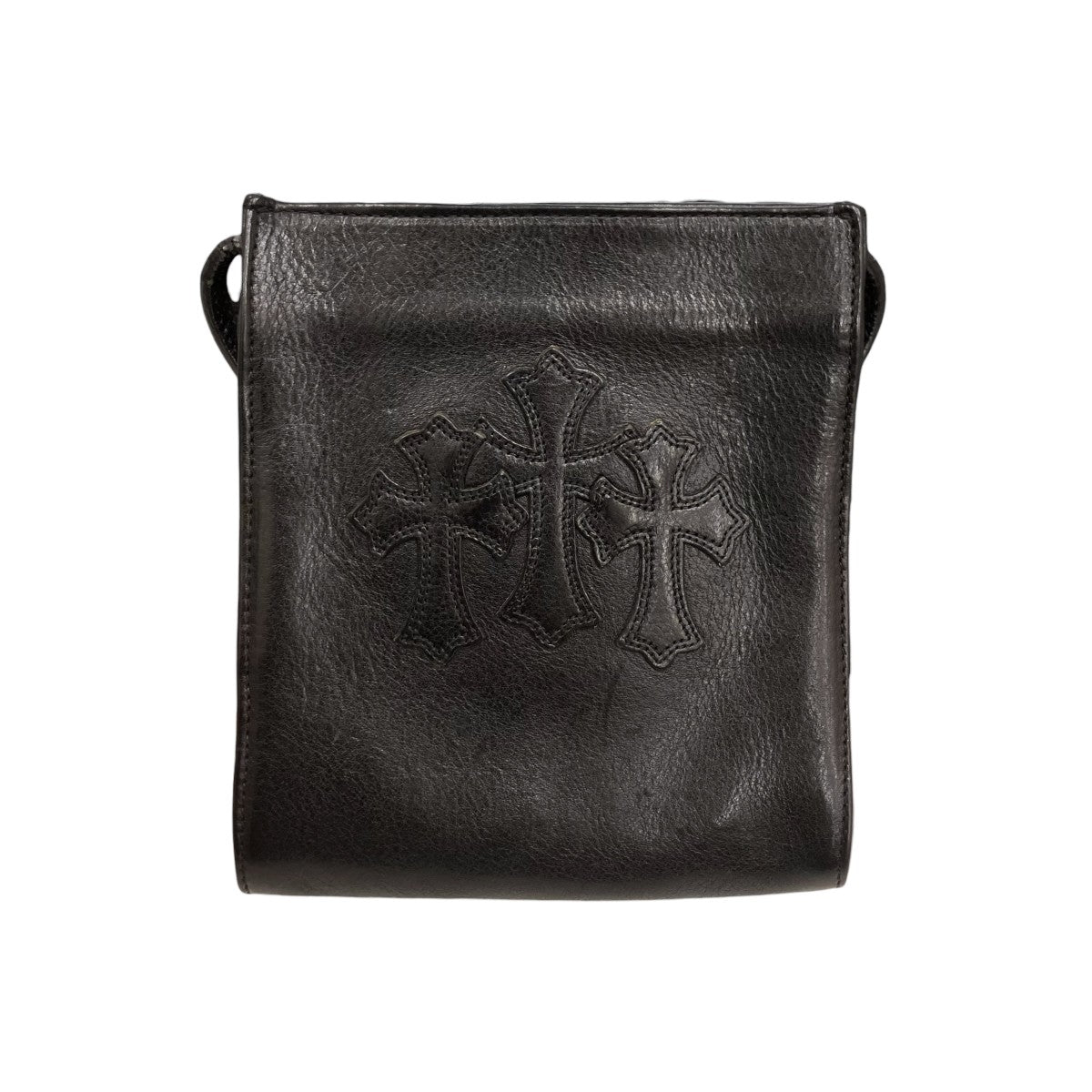 CHROME HEARTS SQ PKT 3CEME CRS スクエアポケット 3クロスパッチレザーショルダーバッグ 古着・中古-3枚目のアイテム画像