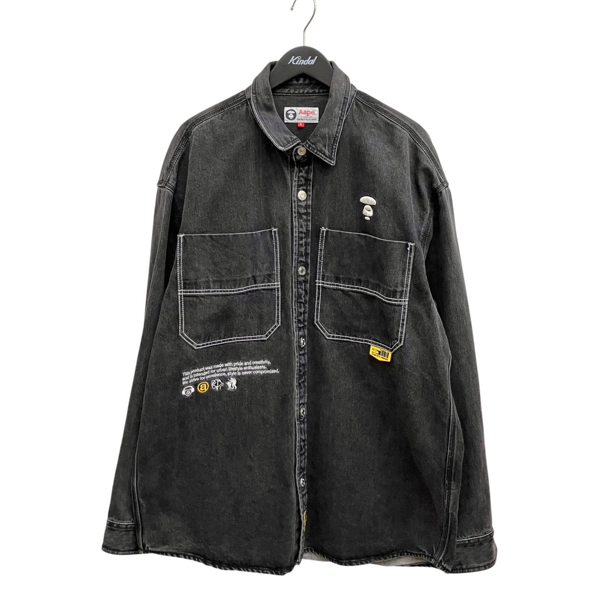AAPE BY A BATHING APE Moonface Embroidered Denim Shirt AAPSTM8371XXG 古着・中古-1枚目のアイテム画像