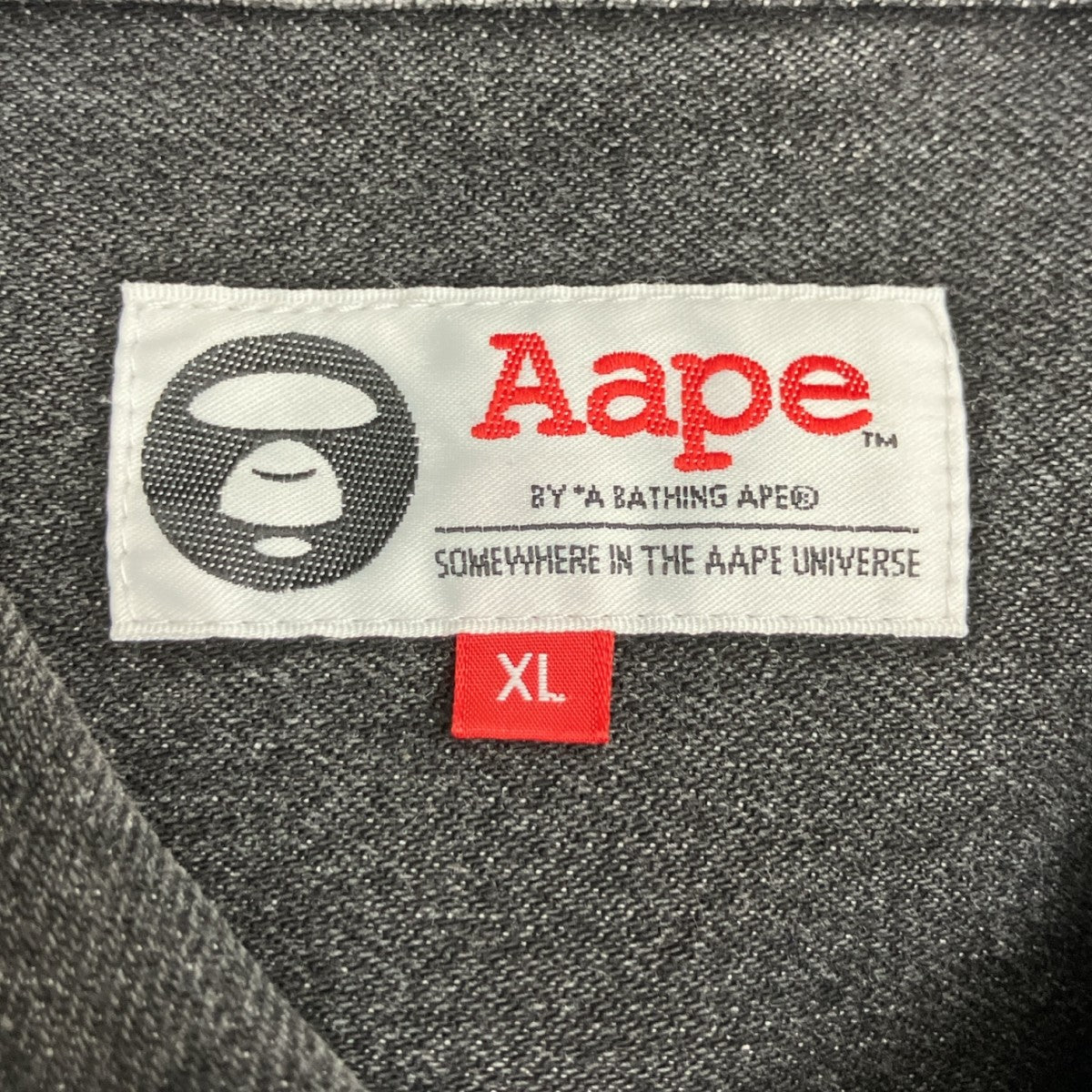 AAPE BY A BATHING APE Moonface Embroidered Denim Shirt AAPSTM8371XXG 古着・中古-6枚目のアイテム画像