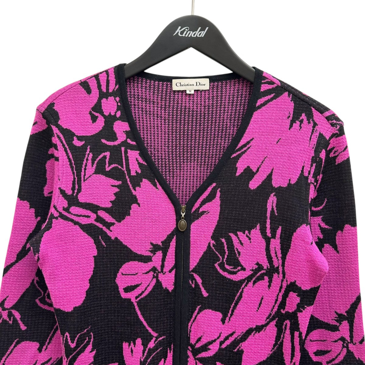 Christian Dior VINTAGE ジップニットカーディガン 花柄 KWN6L1305 古着・中古-3枚目のアイテム画像