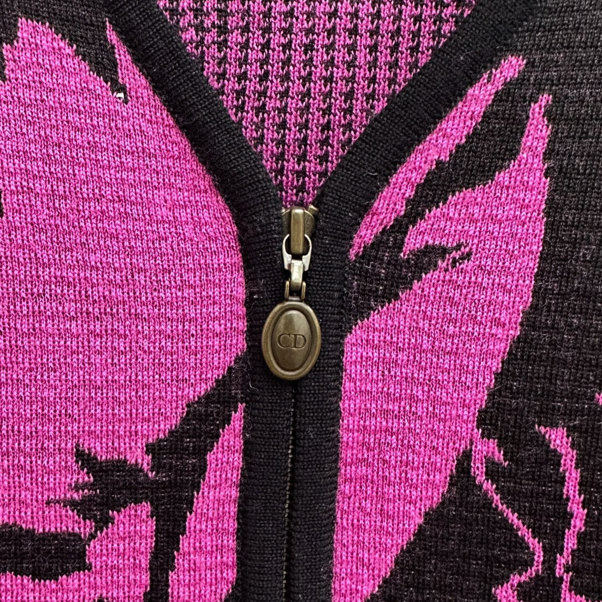 Christian Dior VINTAGE ジップニットカーディガン 花柄 KWN6L1305 古着・中古-5枚目のアイテム画像