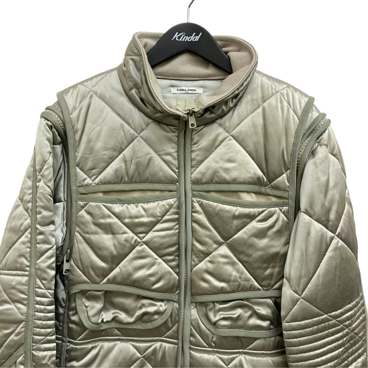23AWQUILTED SATIN BOMBER MINI DRESSキルティング中綿コートFU-S-OP006