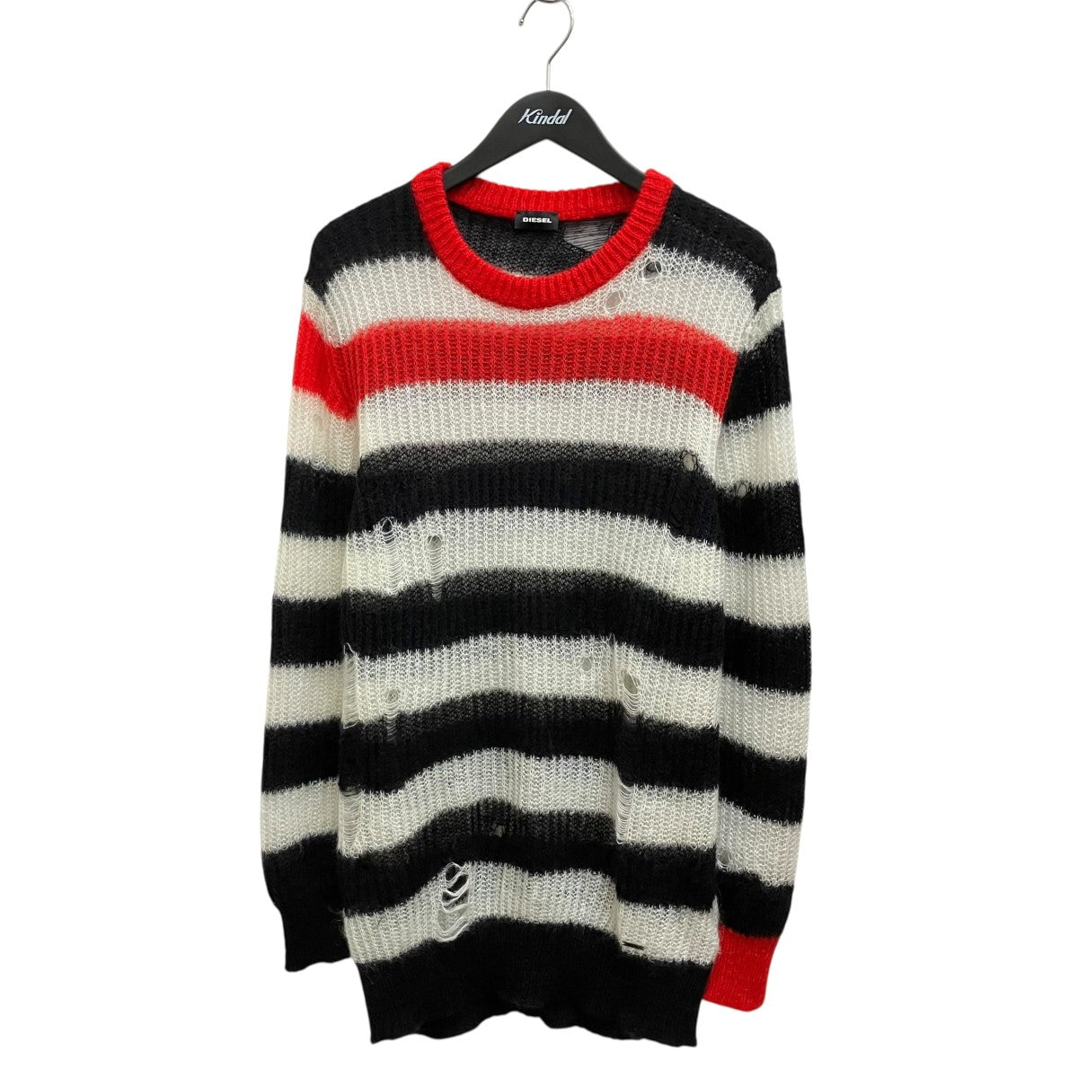 DIESEL ボーダーモヘアニット 古着・中古-1枚目のアイテム画像