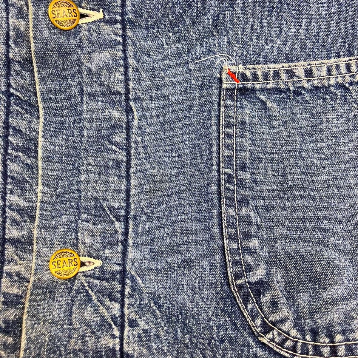 VINTAGE 70s Sears Work Leisure 裏地ブランケット付デニムカバーオール 古着・中古-6枚目のアイテム画像