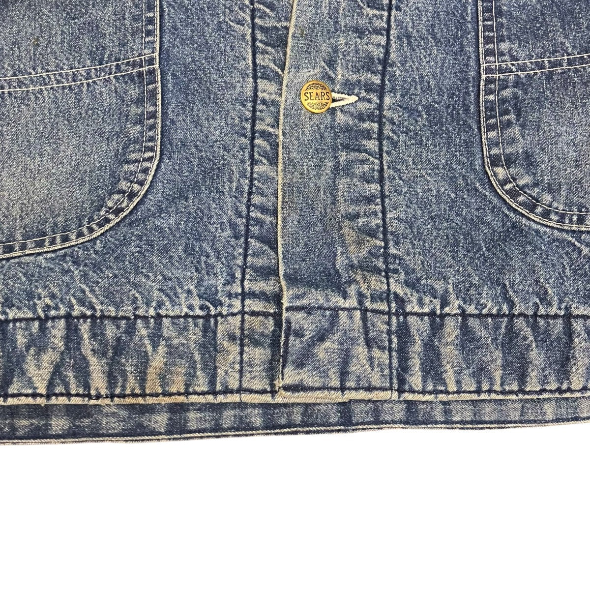 VINTAGE 70s Sears Work Leisure 裏地ブランケット付デニムカバーオール 古着・中古-7枚目のアイテム画像
