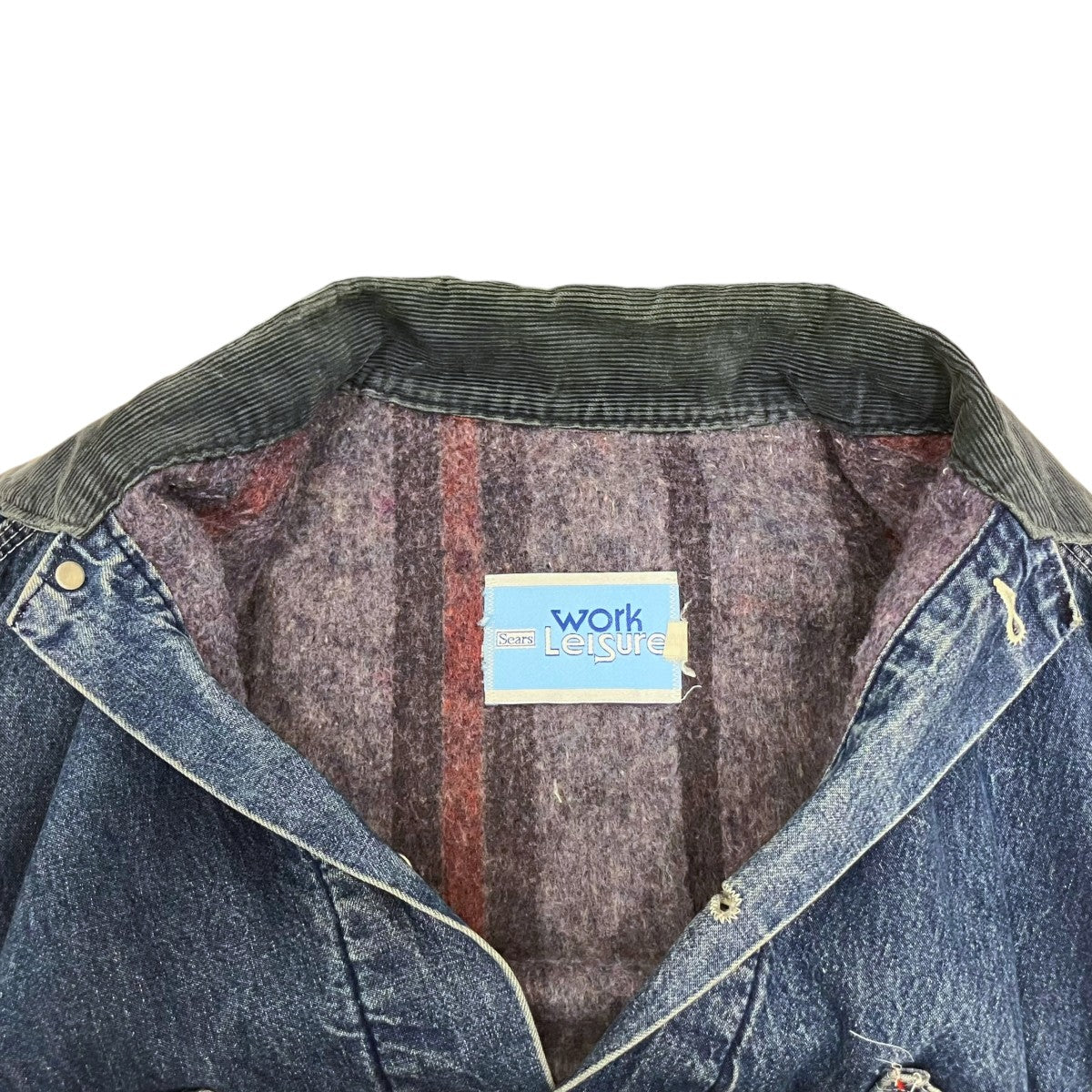 VINTAGE 70s Sears Work Leisure 裏地ブランケット付デニムカバーオール 古着・中古-8枚目のアイテム画像