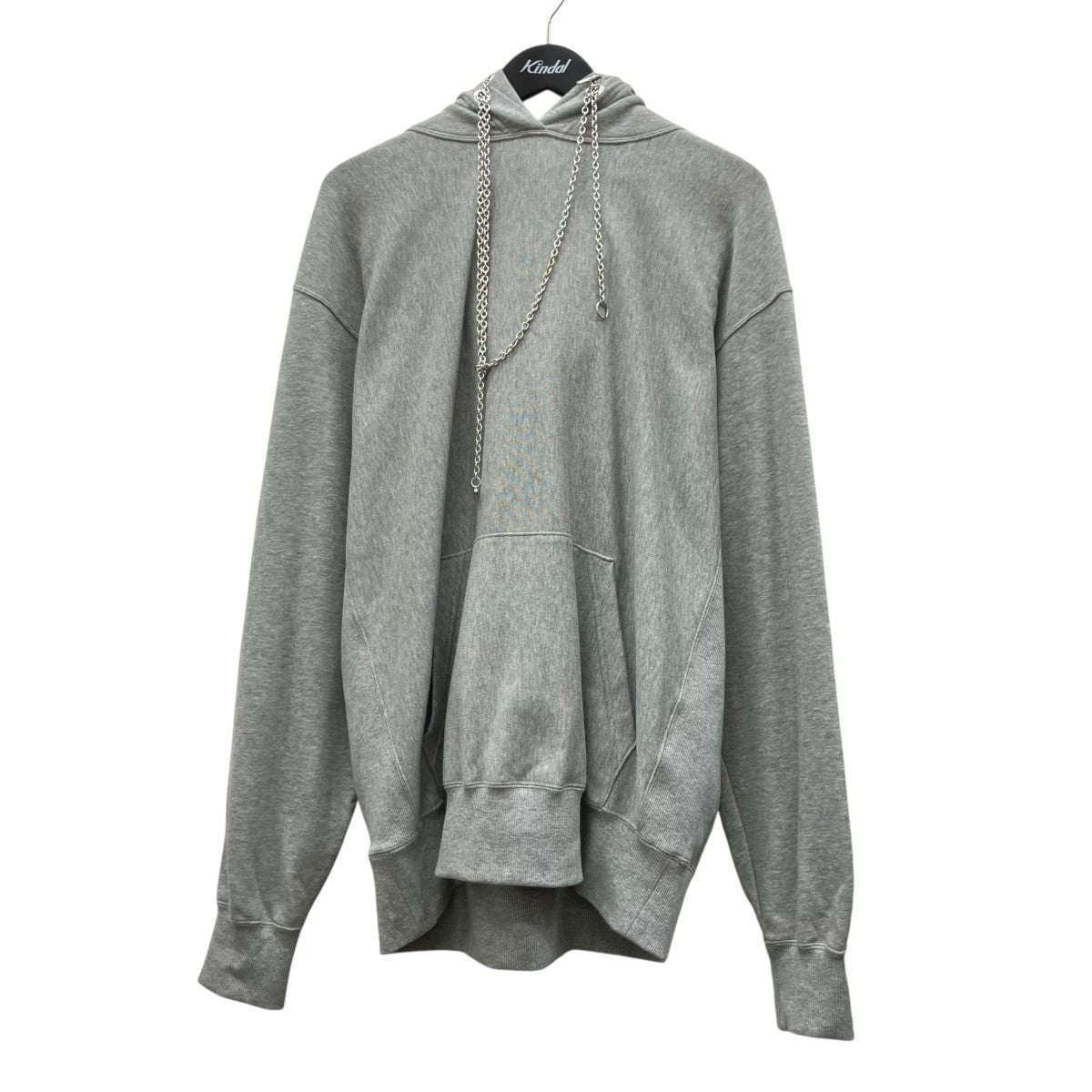 EXCLUSIVE SWEAT STUCKED HOODIE WITH CHAIN  5B014-0426-GR