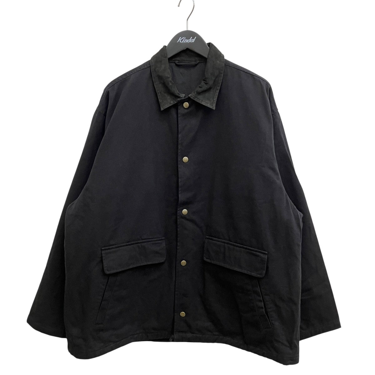 alvana LIGHTWEIGHT MOLESKIN × LEATHER COVERALL COACH JACKET ALV-90163 古着・中古-1枚目のアイテム画像