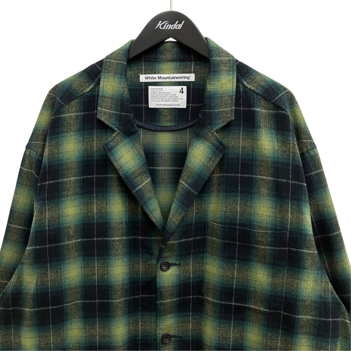 WHITE MOUNTAINEERING 24AW WIDE GUSSET SLEEVE OMBRE CHECK SHOP COAT WM2473116 古着・中古-3枚目のアイテム画像